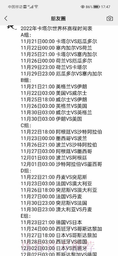 深度剖析：世界杯小组赛完整赛程全解析