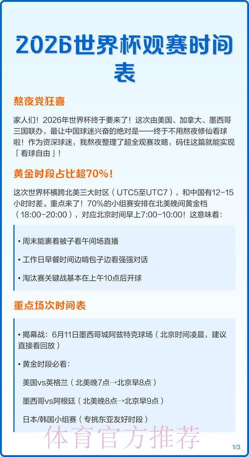 2026世界杯央视转播时间表与赛事亮点全面解读